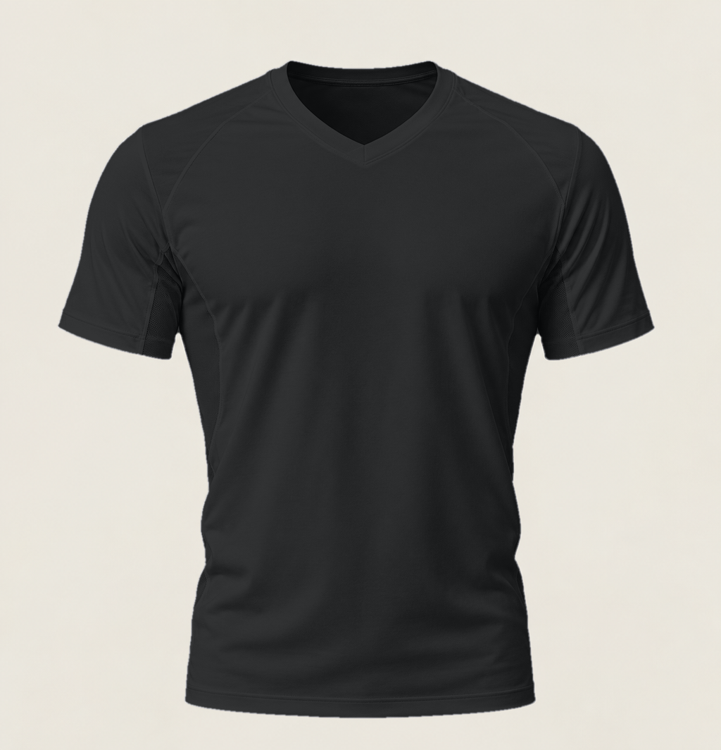 T-shirt AeroDry col V noir